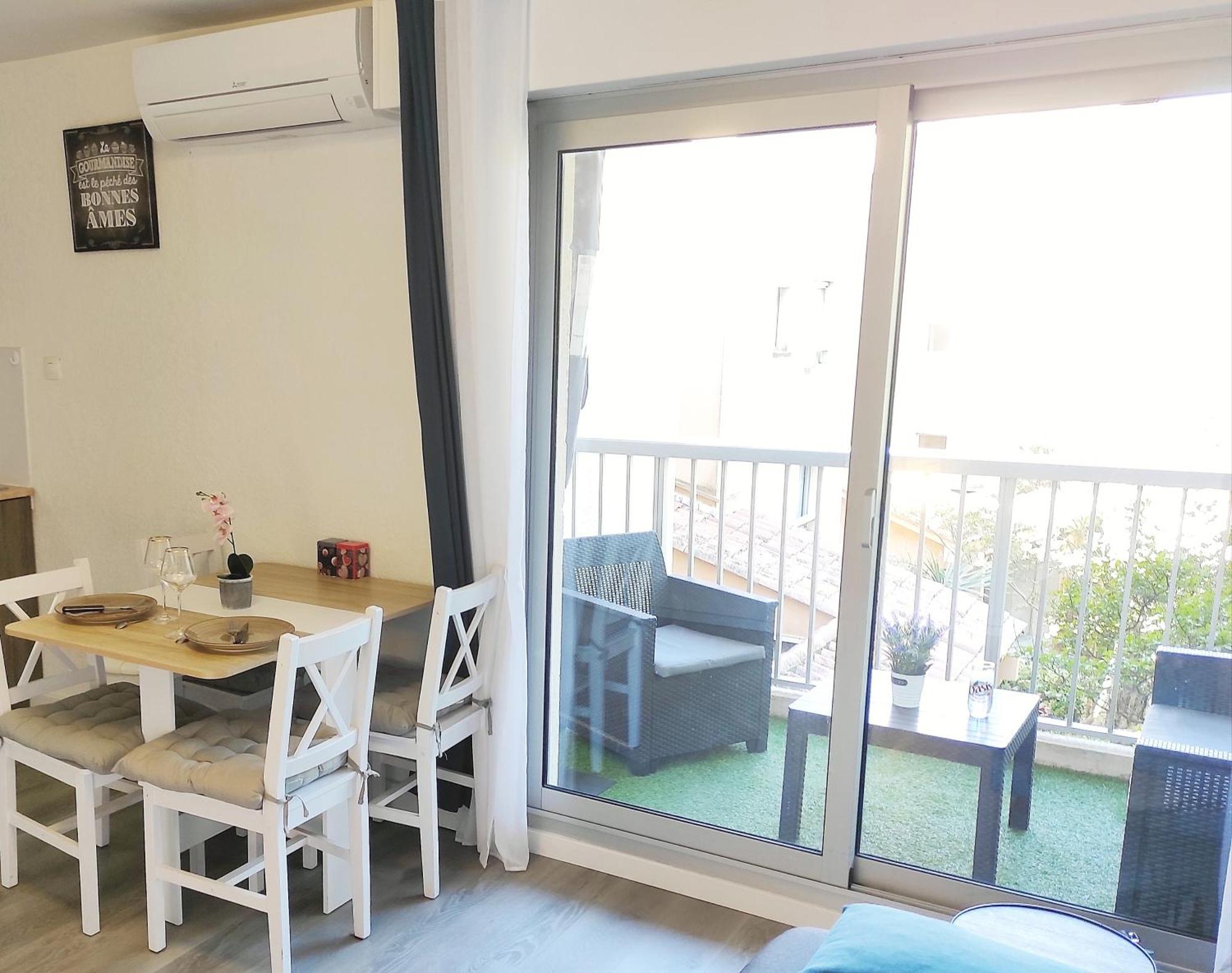 Charmant Studio Climatise 24 M2 Terrasse A 100M De La Plage 滨海圣芒德里耶 外观 照片